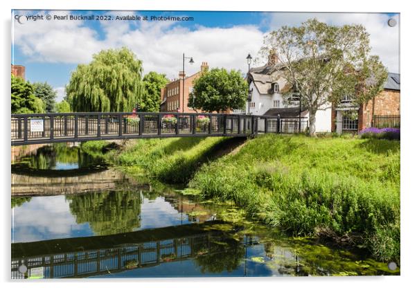 River Welland Bridges in Spalding Lincolnshire Acrylic by Pearl Bucknall