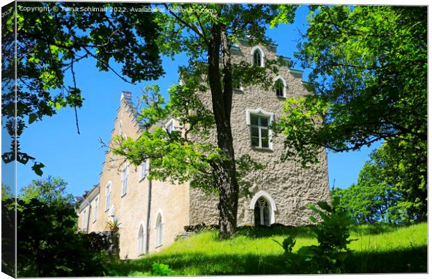 Suitia Manor Castle Among Oak Trees Canvas Print by Taina Sohlman
