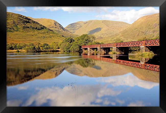 Loch Awe Railway bridge Reflection Framed Print by Grant Glendinning