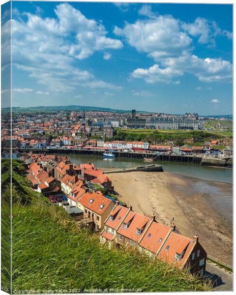 Whitby Seafront Cottages Canvas Print by Craig Yates