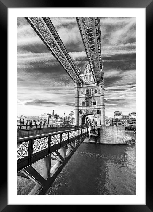 Tower Bridge in black and white Framed Mounted Print by Jason Wells