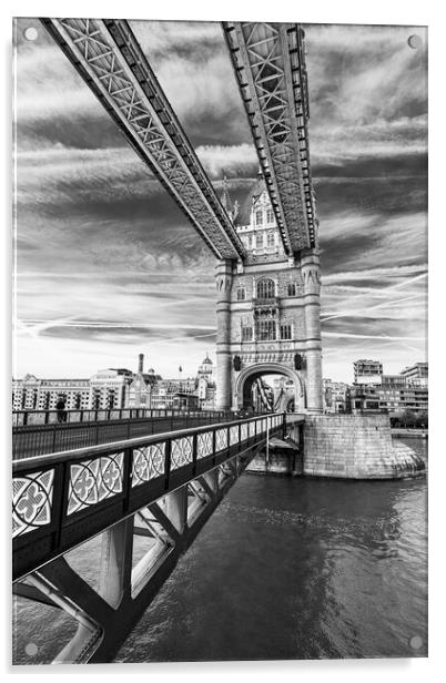 Tower Bridge in black and white Acrylic by Jason Wells