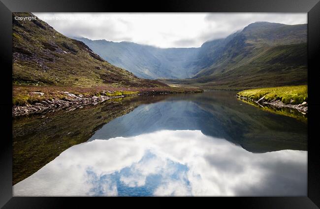 Sky Reflections MacGillycuddy Reeks Ireland Framed Print by Pearl Bucknall