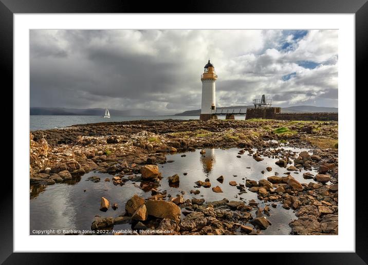 Tobermory Lighthouse Rubha Nan Gall Mull Scotland Framed Mounted Print by Barbara Jones