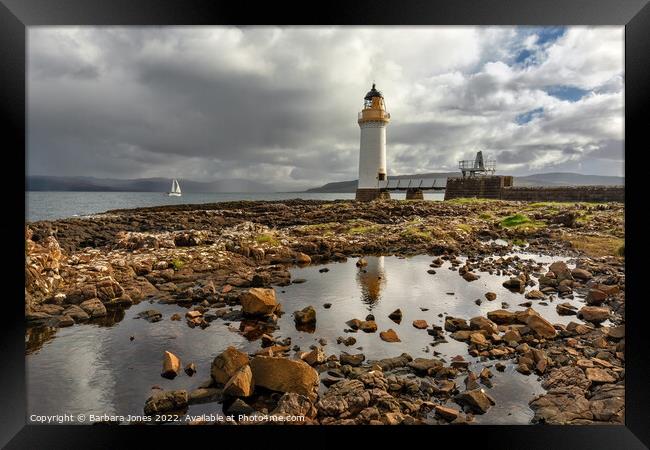 Tobermory Lighthouse Rubha Nan Gall Mull Scotland Framed Print by Barbara Jones