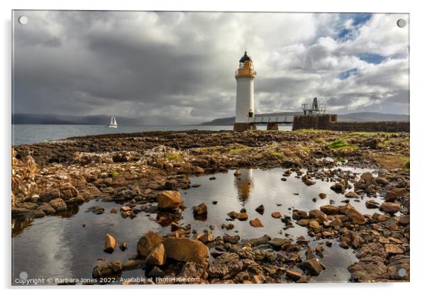Tobermory Lighthouse Rubha Nan Gall Mull Scotland Acrylic by Barbara Jones