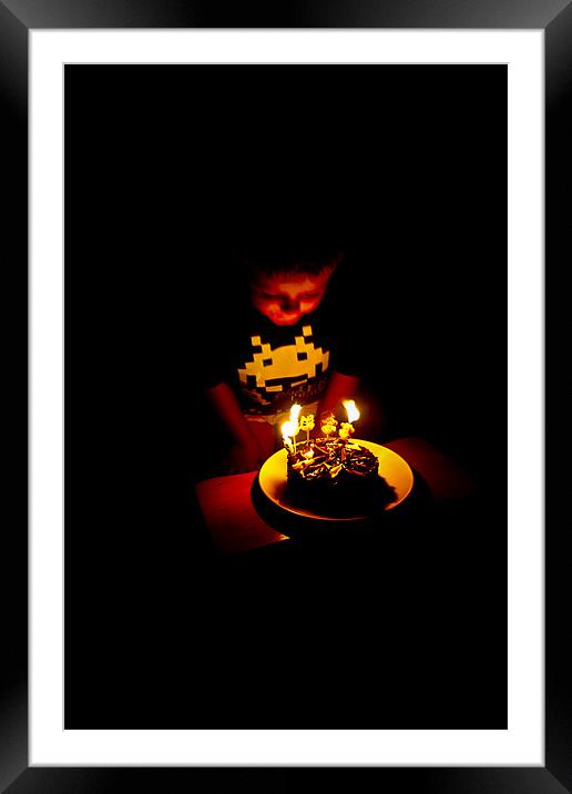 Birthday Cake Candles Framed Mounted Print by Rick Parrott