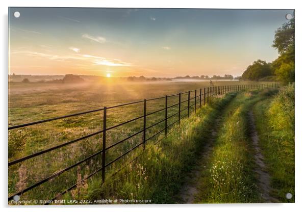 Castle Rising Norfolk sunrise over rural fields fe Acrylic by Simon Bratt LRPS