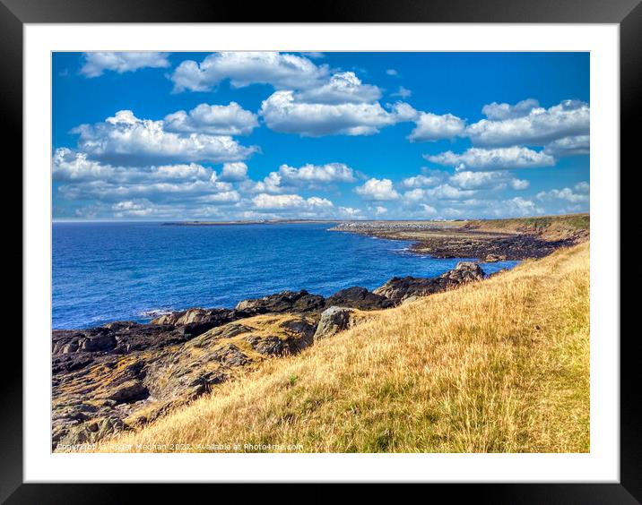 Sun-kissed Isle of Man Coastline Framed Mounted Print by Roger Mechan
