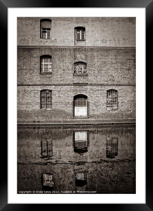 Canal Building Reflection Sepia Framed Mounted Print by Craig Yates