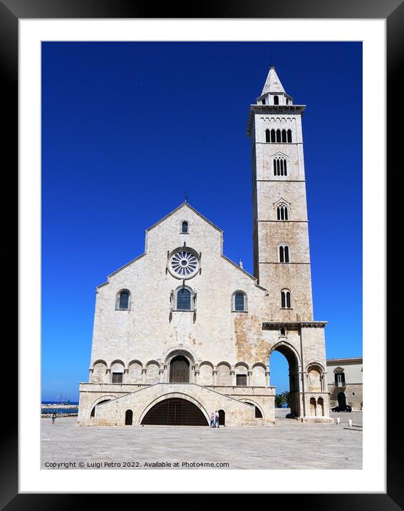 West  facade of the Cathedral in Trani, Apulia region, Italy. Framed Mounted Print by Luigi Petro
