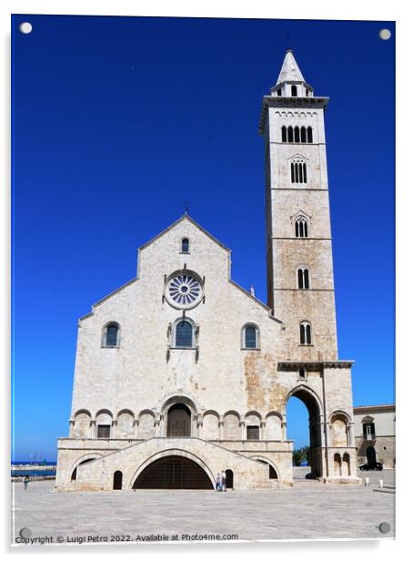 West  facade of the Cathedral in Trani, Apulia region, Italy. Acrylic by Luigi Petro