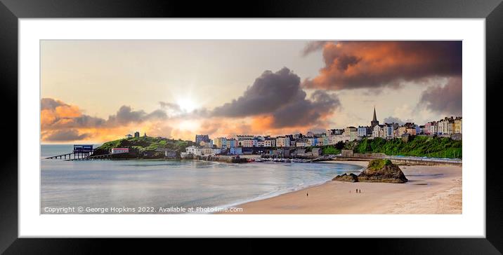 Tenby in late sunshine Framed Mounted Print by George Hopkins