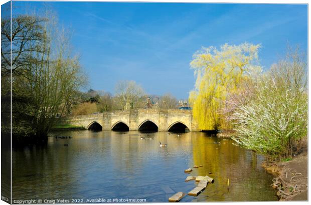 14th Century Bakewell Bridge Derbyshire. Canvas Print by Craig Yates