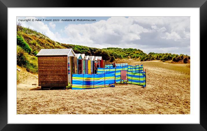 Beach Huts For Hire Saunton Sands Framed Mounted Print by Peter F Hunt