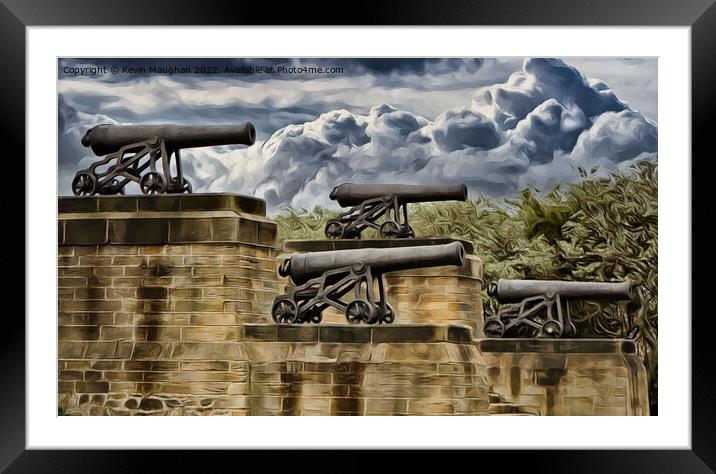 Lord Collingwood Cannons (Digital Art) Framed Mounted Print by Kevin Maughan