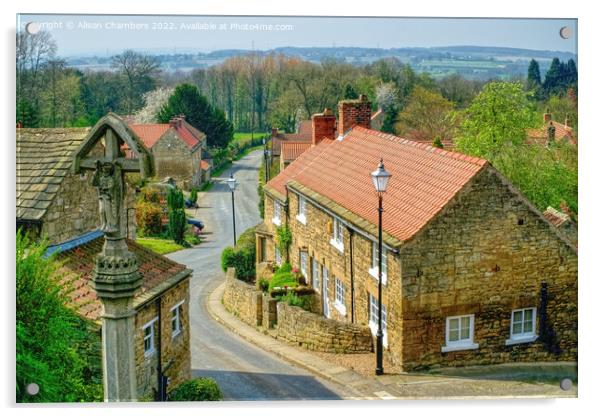 Hooton Pagnell Village Acrylic by Alison Chambers