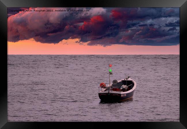 Stormy Skies For Fishing In Tynemouth Framed Print by Kevin Maughan