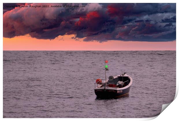 Stormy Skies For Fishing In Tynemouth Print by Kevin Maughan