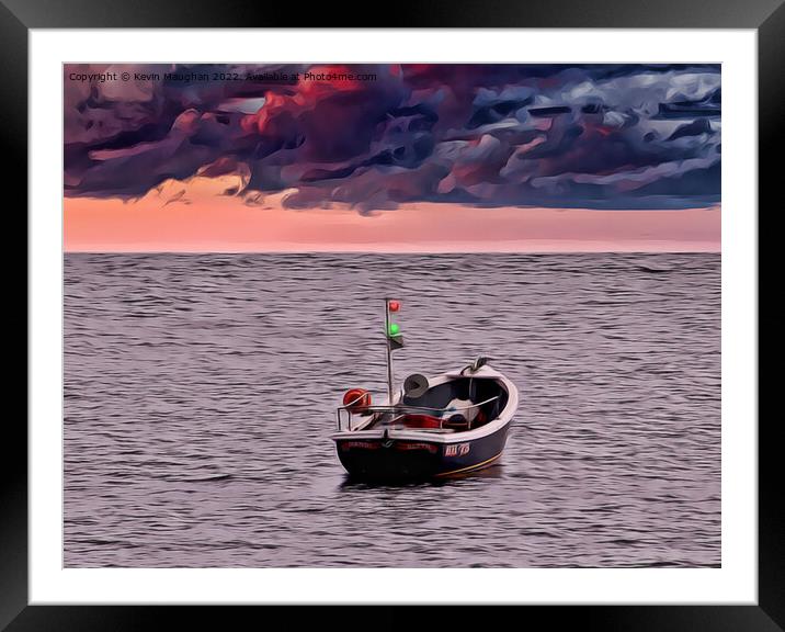 Stormy Skies For Fishing In Tynemouth (Digital Art) Framed Mounted Print by Kevin Maughan