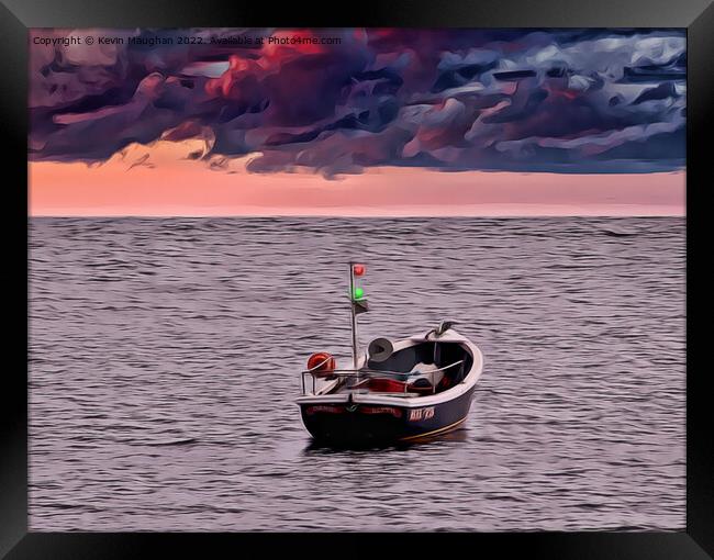 Stormy Skies For Fishing In Tynemouth (Digital Art) Framed Print by Kevin Maughan