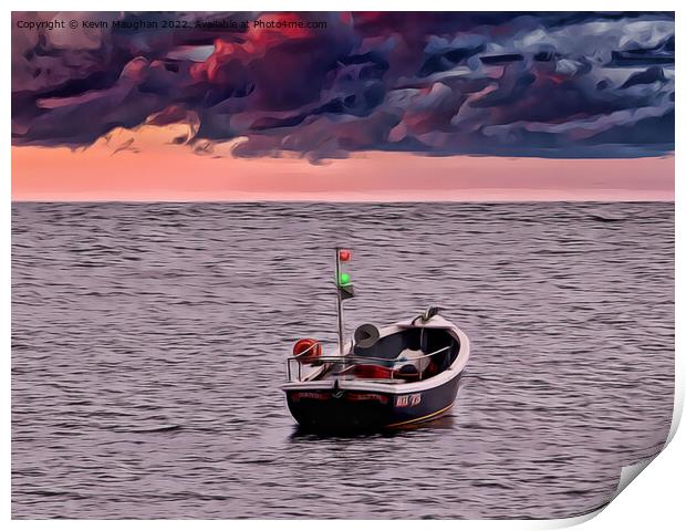 Stormy Skies For Fishing In Tynemouth (Digital Art) Print by Kevin Maughan