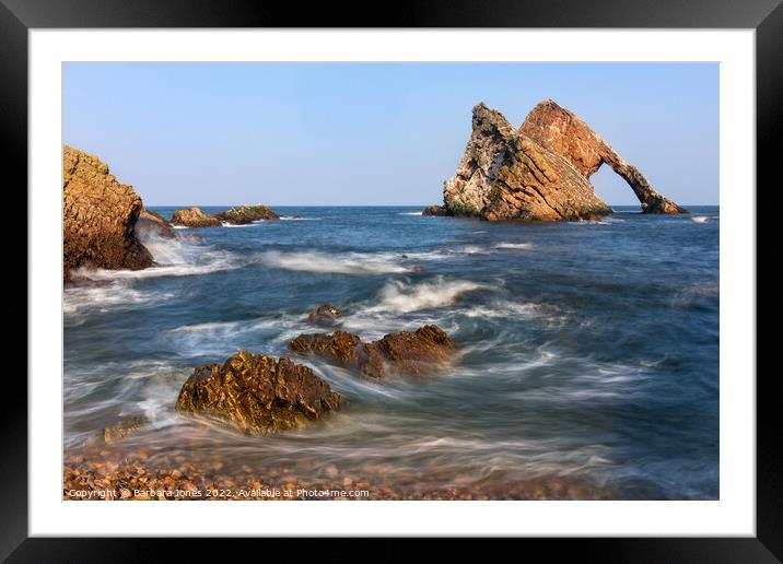 Bow Fiddle Rock Sunny Day Moray Coast Scotland Framed Mounted Print by Barbara Jones