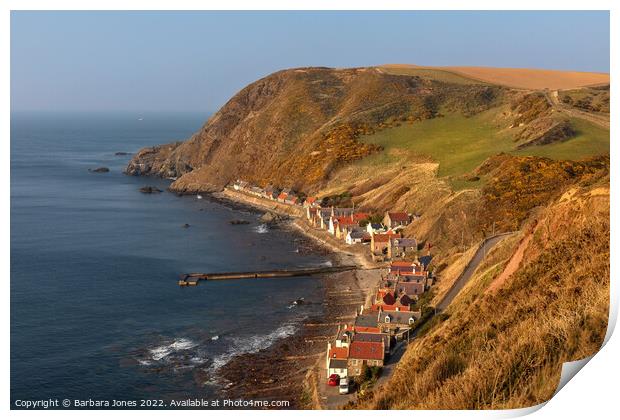 Crovie in Early Spring Aberdeenshire Scotland. Print by Barbara Jones