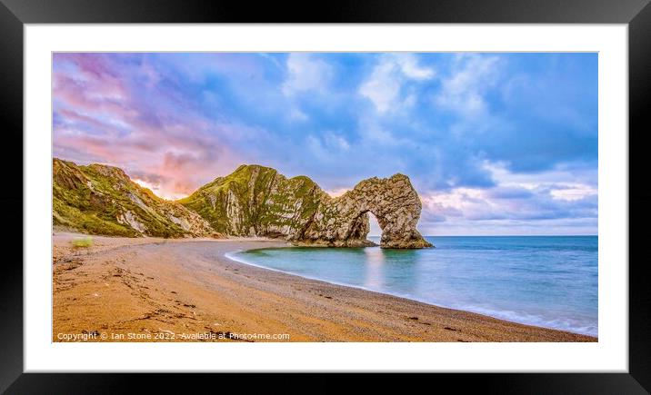 Durdle Door Sunrise Framed Mounted Print by Ian Stone