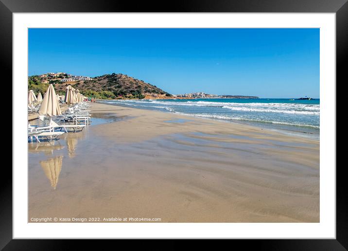 Almyros Beach, Crete, Greece Framed Mounted Print by Kasia Design