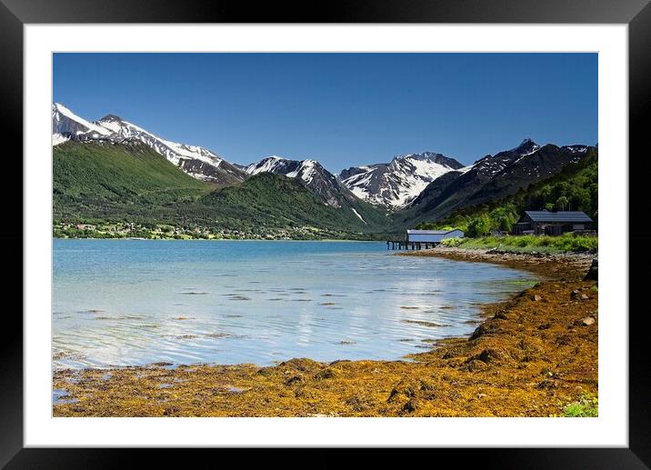 Romsdalsfjord and Isforden Village Norway Framed Mounted Print by Martyn Arnold