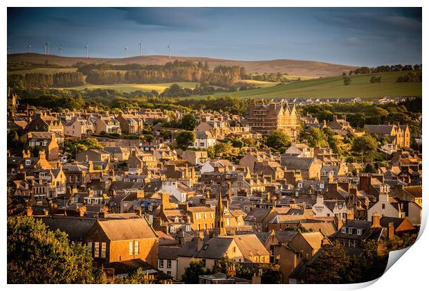 Golden Sunrise on Stonehaven Seaside Print by DAVID FRANCIS