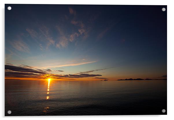 Sunset on Lofoten Islands Acrylic by Thomas Schaeffer