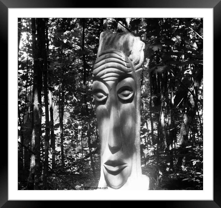 Sculpture from Zaire in b & w Framed Mounted Print by Stephanie Moore