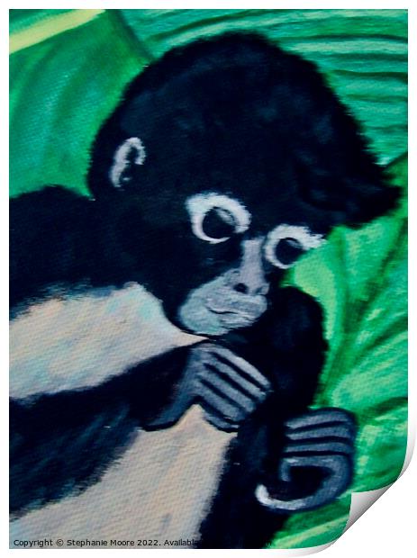 Black Monkey Print by Stephanie Moore