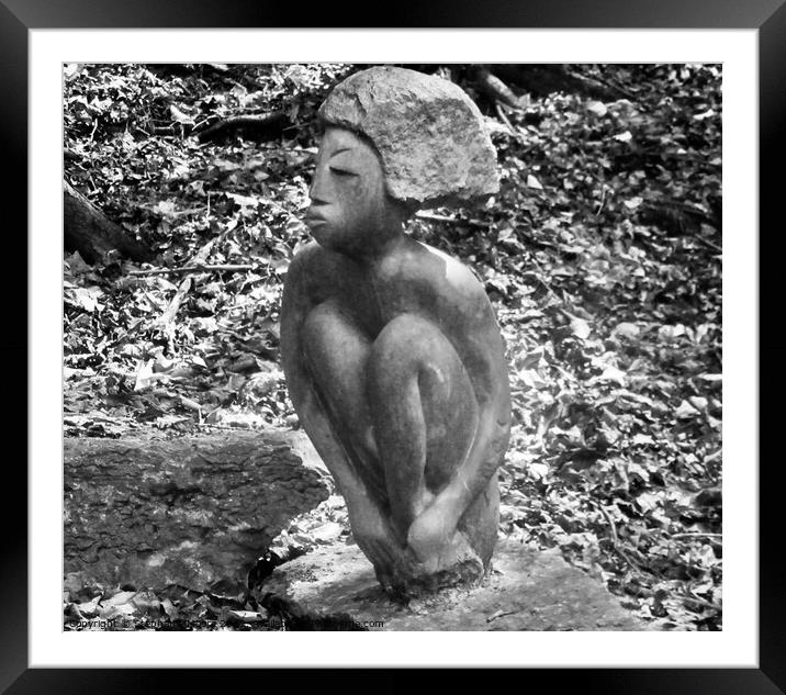 Seated woman in b & w Framed Mounted Print by Stephanie Moore