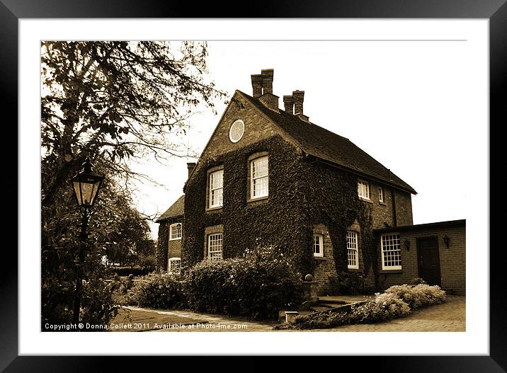 Sepia House in Old Bursledon Framed Mounted Print by Donna Collett