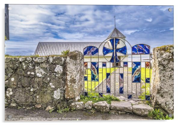 The church of Olaf in Kirkjubour on the Faroe Islands Acrylic by Frank Bach