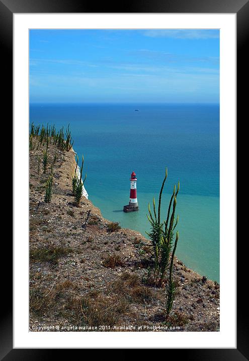 Lighthouse at Beachy Head Framed Mounted Print by Angela Wallace