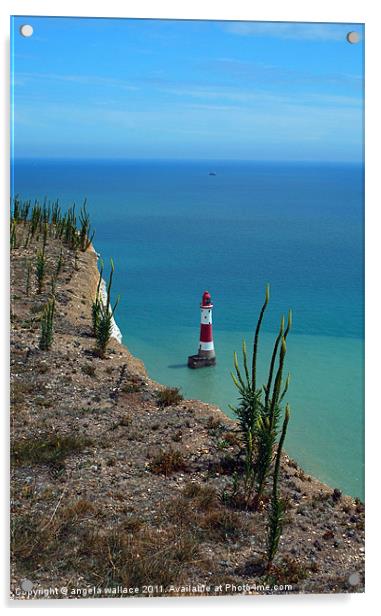 Lighthouse at Beachy Head Acrylic by Angela Wallace