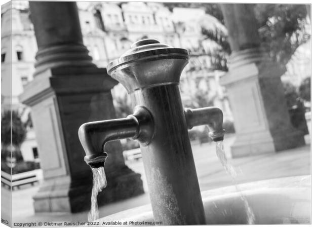 Prince Wenceslas Spring in the Mill Colonnade in Karlovy Vary, B Canvas Print by Dietmar Rauscher