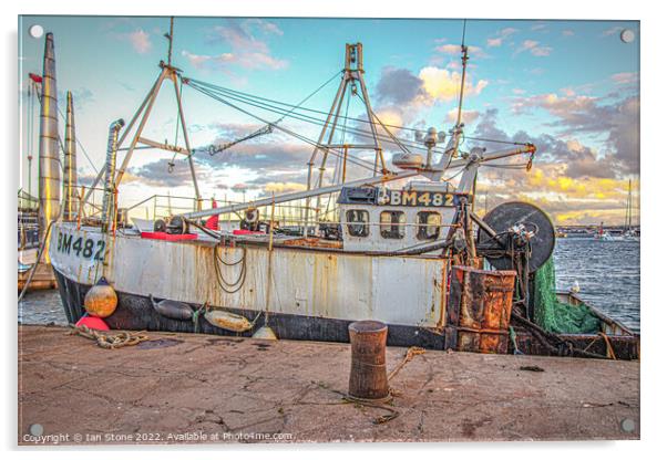 Torquay Fishing boat Acrylic by Ian Stone