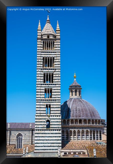 Campanile and Dome of Siena Duomo, Siena, Tuscany Framed Print by Angus McComiskey