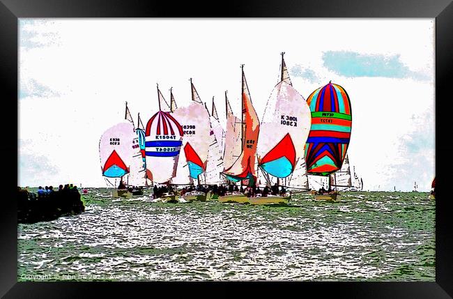 Racing Spinnakers (watercolor effect ) Framed Print by john hill