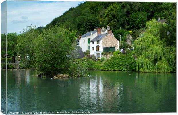 Cromford Mill Pond Canvas Print by Alison Chambers