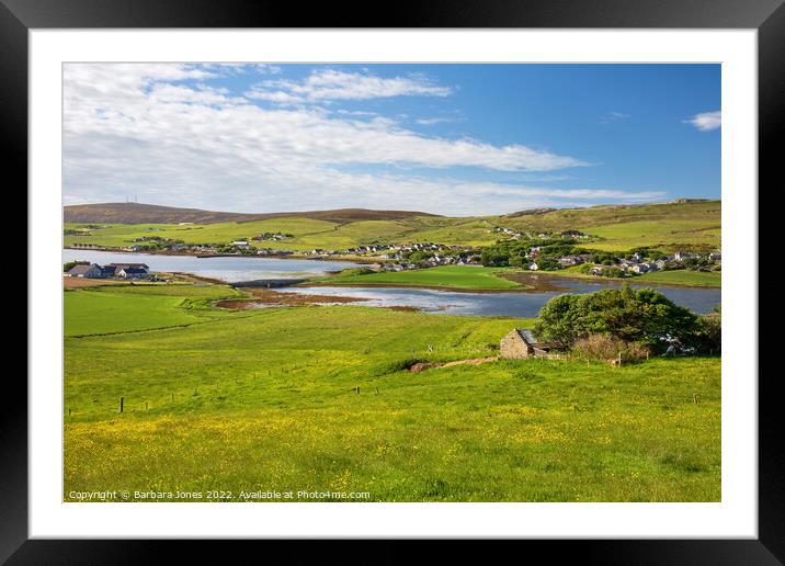 Finstown and Bay of Firth Mainland Orkney Scotland Framed Mounted Print by Barbara Jones