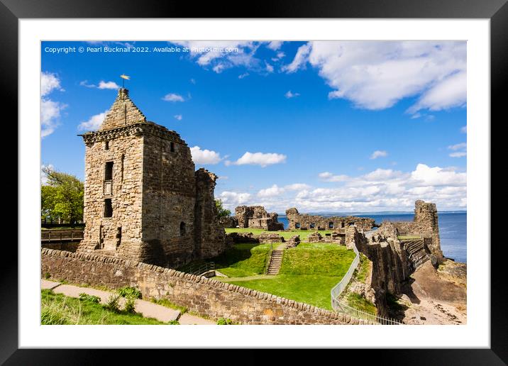 St Andrews Castle Fife Scotland Framed Mounted Print by Pearl Bucknall