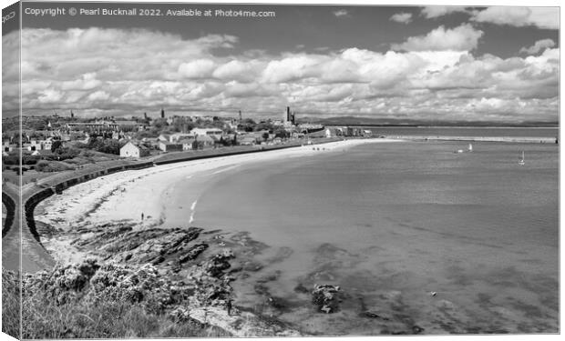 St Andrews Fife Scotland Black and White Canvas Print by Pearl Bucknall