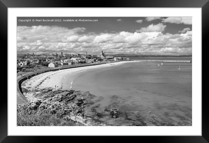 St Andrews Fife Scotland Black and White Framed Mounted Print by Pearl Bucknall