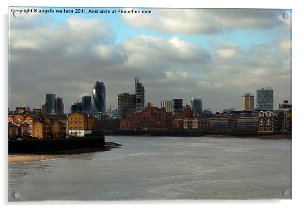 London Skyline Acrylic by Angela Wallace